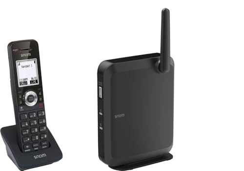 Snom M110SC DECT-Set, SIP-Telefon-Komplettsystem, Basisstation M100SC + Mobilteil M10SC, HD-Audio, PoE, Schwarz