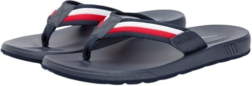 Tongs moulées Hilfiger Rwb Beach Sandal FM0FM05803 pour homme, bleu (Rwb), pointure 10