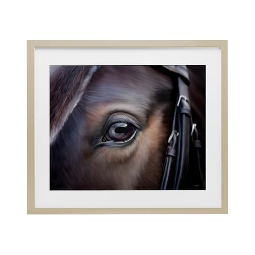 Stupell Industries Equine Gaze Close Up Birch Framed Print Under Glass, design…