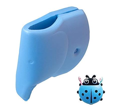 Bath Faucet Cover Blue Ladybug Kids Toothbrush Holder Tub