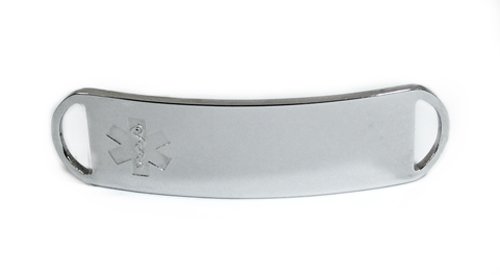 Custom Engraved Medical ID Alert Plate with Embossed emblem. D-Style, premium series.