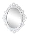 Decorative Oval Wall Mirror, White Wooden Frame for Bathrooms, Bedrooms, Dressers, and Antique Princess Décor, Large