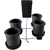 AutoPot 4 Pot XXL System with 13 gal Pots and 12.4 gal Tank - Self-Watering, Gravity-Fed Hydroponic Indoor System (4Pot - 13 gal - with 12.4 gal Tank) Black