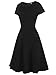 oxiuly Women Casual Dress Round Neck Soft Cotton Floral A-Line Midi Summer Dresses with Pockets OX262