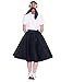 Hip Hop 50's Shop 1950s Adult 4 Piece Poodle Skirt Costume Outfit for Women with Accessories (glasses, socks, scarf) (XLarge/XXLarge, Black and White)