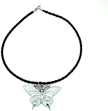 SanAndCo Butterfly Silvertone Rearview Mirror Car Charm Pendant - Gift Boxed