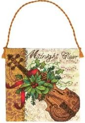 Dimensions Crafts Bulk Buy Gold Collection Petites Violin Ornament Counted Cross Stitch 7 inch x 7 inch 18 Count (3-Pack)