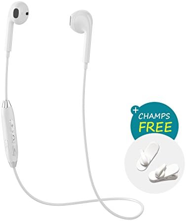 Wireless Bluetooth Running Headphones, Best Sports Sweatproof Noise Cancelling Earbuds for Gym Exercise with Built-in Mic for iPhone X/8/8 plus/7/6, Note 8/7 and Android Smartphones (White)
