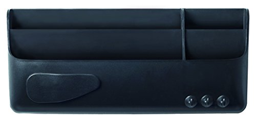 MasterVision Magnetic Dry Erase Marker Storage Holder for Whiteboards, Pens & Accessories Organizer Box, 4 Compartments, Black