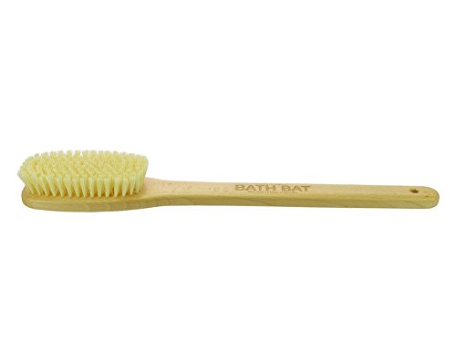 Kent FD5 Bath Bat Brush Natural White Bristle Beechwood Handle