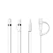 [4-Piece] FRTMA Compatible with Apple Pencil Cap/Apple Pencil Tip Cover/Cable Adapter Tether/Apple Pencil Cap Holder for iPad Pro Pencil, Ivory White