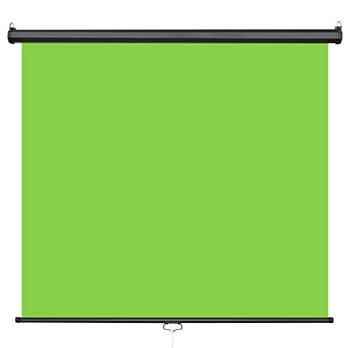 Yesker 70.8x74.4 Green Screen Wider Chroma Key Panel for Background Removal Wrinkle-Resistant Fabric Pull Down Auto-Locking Wall Mount Backdrop for Photo Video VR Gaming Conferencing Live Streaming