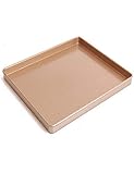 12 x 10 Inch Carbon Steel Baking Pan, Momugs Nonstick Square Bakeware Roasting Tray, Gold