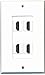 RiteAV - 4 Port HDMI 2.0 Decorative Wall Plate (White)