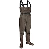KOMEX Chest Waders,Fishing Boots Waders Hunting Bootfoot with Wading Belt Waterproof Boots Breathable Nylon and PVC Wading Boots for Men and Women