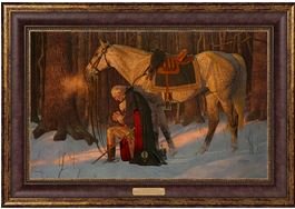 The Prayer At Valley Forge - Arnold Friberg - Framed Textured Lithograph