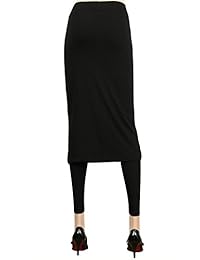 Falda larga de rodilla con Leggings activos elásticos de longitud completa