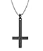 Dreamstone Stainless Steel Upside Down Cross Necklace for Men,Inverted Pendant with Chain,Black,24