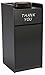 36 Gallon Restaurant Fast Food Trash Bin, Receptacle with Door, Tray Holder (Black Melamine)