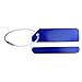 Set of 6 Aluminum Metal Travel Suitcase Luggage Tags Labels Bag ID Name Address Tag Label with Screw Chain, Blue
