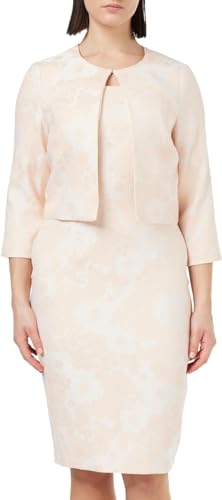 Gina Bacconi Jacquard Shift Dress and Bolero, Peach, 14