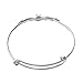 SENFAI Nickel Free,Vampire Bats Wiring Bracelet Adjustable Expandable Wire Bangles (Silver Color)