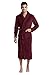 TONY AND CANDICE Men's Fleece Bathrobe Long Shawl Collar Plush Robe (Burgundy, XL)