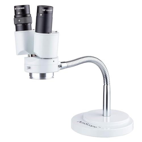 AmScope - 8X Magnification Binocular Stereo Microscope w/ 360 Revolve - Dental, Lab, Electronic Repair, Soldering, Shop Gooseneck Illuminator - SE508