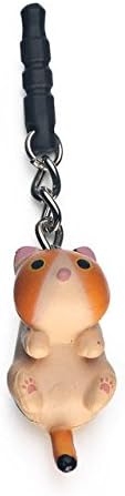 Generic Yellow Cat 3.5mm Anti Dust Proof Plug Phone Lanyards for Iphone 4S Samsung GALAXY S4