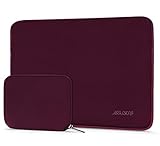 MOSISO Water Repellent Neoprene Sleeve Bag Cover Compatible with 13-13.3 inch Laptop with Small Case, Wine Red