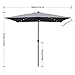 ABCCANOPY Rectangular Solar Powered Patio Umbrella Outdoor Umbrellas, Tilt and Crank for patio deck and pool Market Table Umbrella with 26 LED Lights, 6.6 by 9.8 Ft