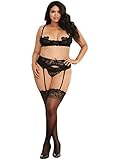 Dreamgirl Women's Plus Size Lace Open Cup Underwire