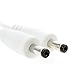 EShine Interconnect Cable - Male to Male, 3.5mm x 1.35mm, for LED Under Cabinet Lighting with Wire Clips (10ft, White)