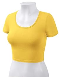 Playera básica manga corta cuello en U de algodón