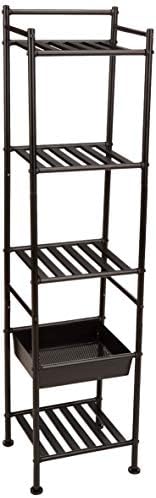 AmazonBasics 5-Tier Bathroom Shelving Unit with Basket
