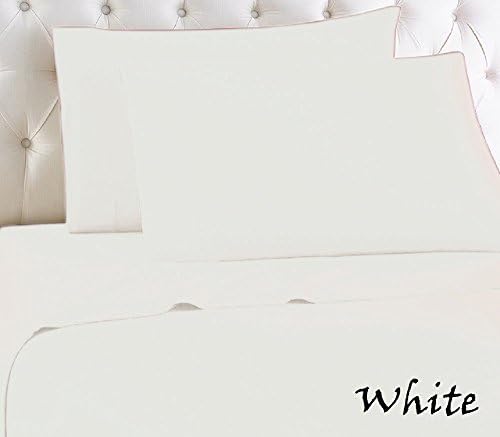 450 Thread Count 100% Egyptian Cotton Solid 4-Piece Sheet Set, Cal-King Size, White Color With 25" DEEP Fitting Superior Quality Sheets By American Sheets