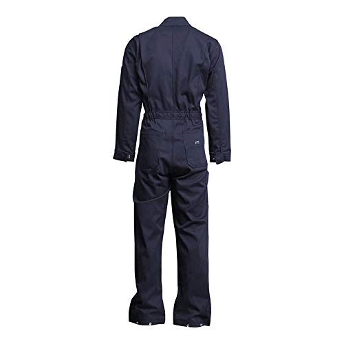 LAPCO CVIN9NY-SM-LONG Heavy Duty Flame Resistant Contractor Coverall, Navy, Small, Tall