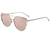 VIVIENFANG Street Fashion Mirrored Cateye Sunglasses Flat Lens Oversize Polarized Shades Metal Frame 86798