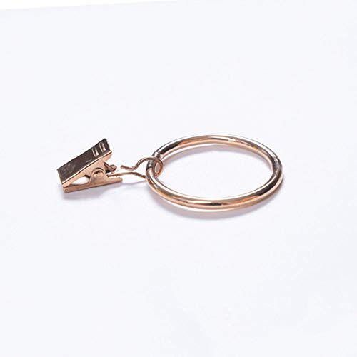 CUGBO 40Pack Curtain Clips Rings Strong Metal Decorative Rustproof Drapery Curtain Rod Ring with Clip for Windows, Bathroom, Home, Kitchen-1.65" OD-Gold - Thumbnail 4