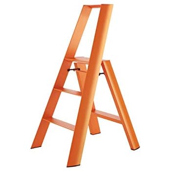 Hasegawa Ladders Lucano Step Ladder, Wide 3, Orange