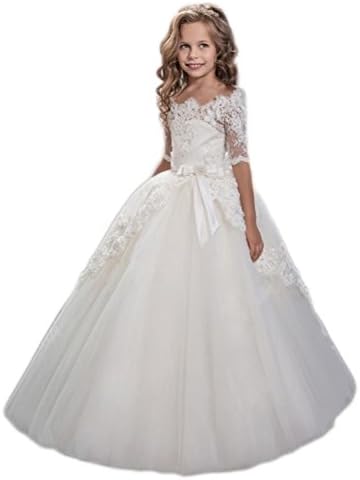 Kauste A-line Little Girls Lace Detailing Overlay Tulle Flowers Girls Dresses FB09