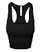 makeitmint Women's Freesize Scoopneck Racerback Crop Tank Top OneSize Black