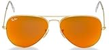Ray Ban 3025 Aviator RB 3025 112/69 58mm Matte Gold Frame w/ Brown Mirror Orange
