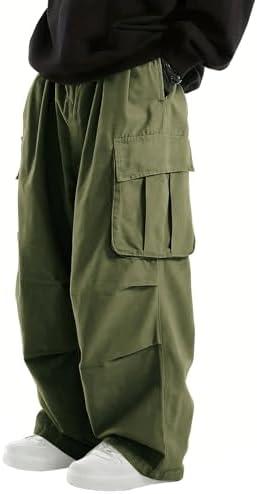 パンツ 90s gimmick parachute wide cargo pants WZIKAI Men's Baggy Cargo Pants Casual Parachute Cargo Pants Loose