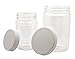 J&S - Plastic Jars with Screw On Lids - Combo 8 Pack - 4 Clear BPA Free PET Quart 32 oz AND 4 Pint 16 oz Sized Storage Containers with White Sealing Caps