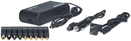 100 W Laptop Power Adapter with 8 Adjustable Voltage Levels, 9 DC Plug Tips, Built-in USB Power Port and 12 V Power Port Adapter
