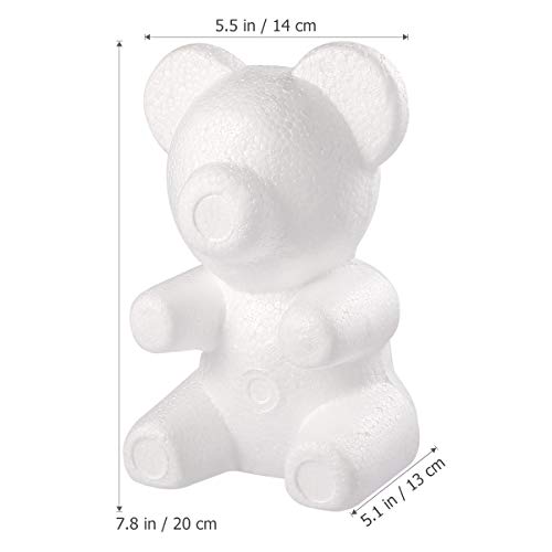 LUOEM Modelling Polystyrene Styrofoam Foam Bear Mould White DIY Craft for Flower Arranging Gift Wedding Party Decoration 20cm x 13cm