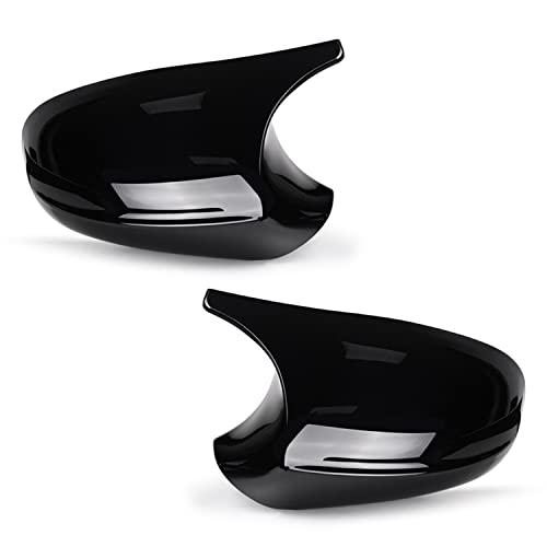 Asasytal Side Mirror Cap, Car Accessories Compatible with BMW E90 E91 E92 E93 E81 E82 E87 E88 LCI Facelifted Model Rear View Cap, Glossy Black,1 Pair