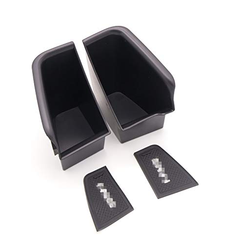 2PCS Plastic Black Interior Front Door Armrest Organizer Tray Storage Box for Jaguar F-Pace X761 2016-2018 (Only for Left Handle Drive)