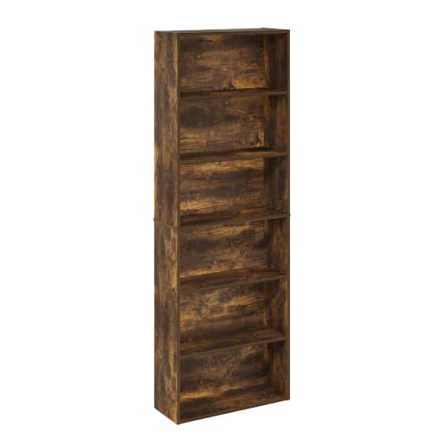 Furinno Jaya Simply Home 6-Tier Open Storage Bookcase, Amber Pine